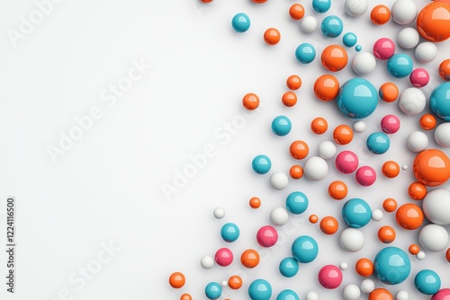 Colorful abstract art of atoms and molecular structures