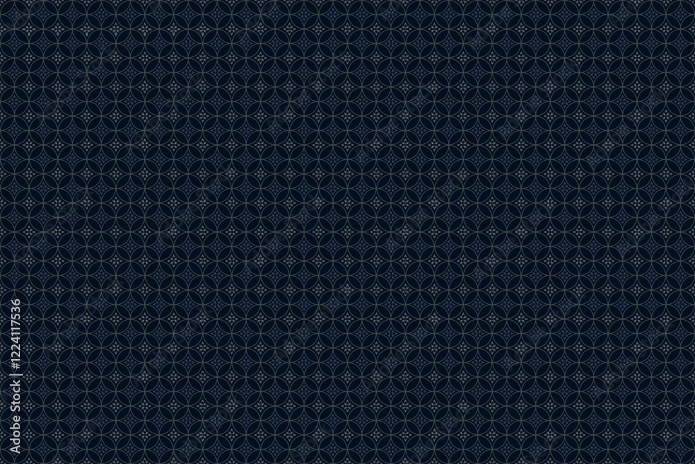 Circle intersection outlines seamless pattern with light gray n blue on dark blue background. Vector illustration. For masculine male shirt lady dress cloth textile cover decoration all over print Circle intersection outlines seamless pattern with light gray n blue on dark blue background. Vector illustration. For masculine male shirt lady dress cloth textile cover decoration all over print