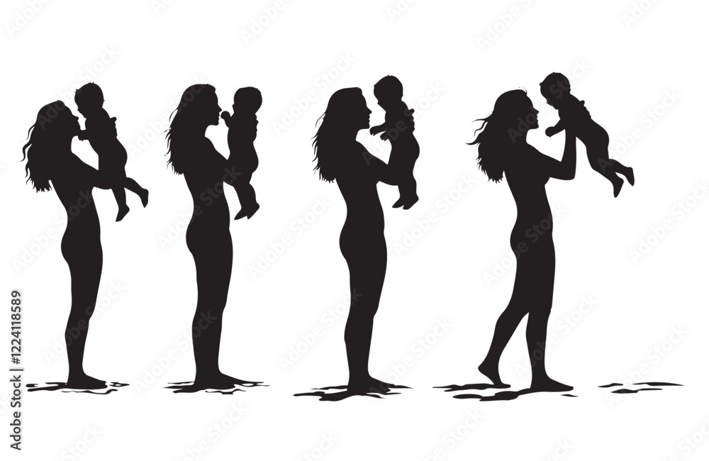 Loving Mother Holding Her Baby Silhouette Art
Loving Mother Holding Her Baby Silhouette Art