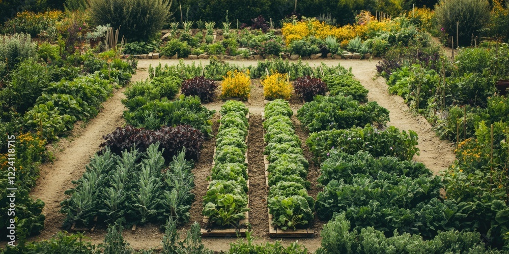 A garden with many different plants and vegetables A garden with many different plants and vegetables