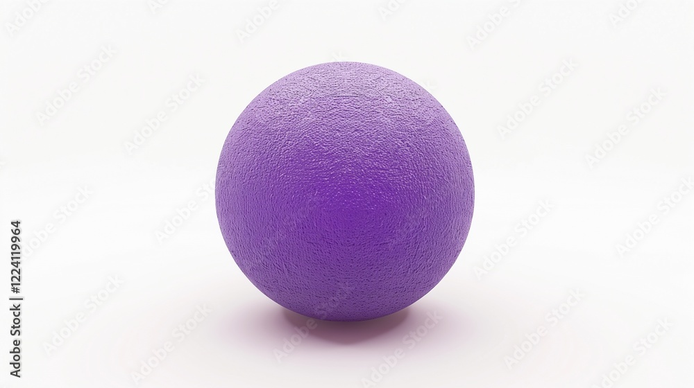 A vibrant purple dodgeball, perfectly round and slightly textured, positioned centrally on a clean white background. A vibrant purple dodgeball, perfectly round and slightly textured, positioned centrally on a clean white background.