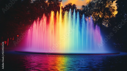 Mesmerizing Beauty of Rainbows and Nature Brilliantly Captured in a Park. A Stunning Display of Vibrant Colors and Natural Wonders.