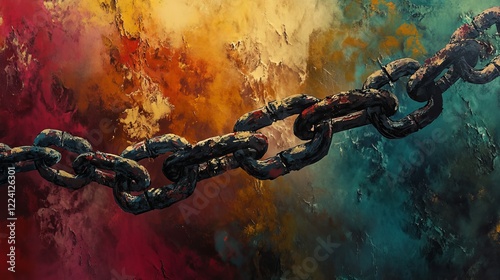 Rusty Chains: A Powerful Abstract Painting