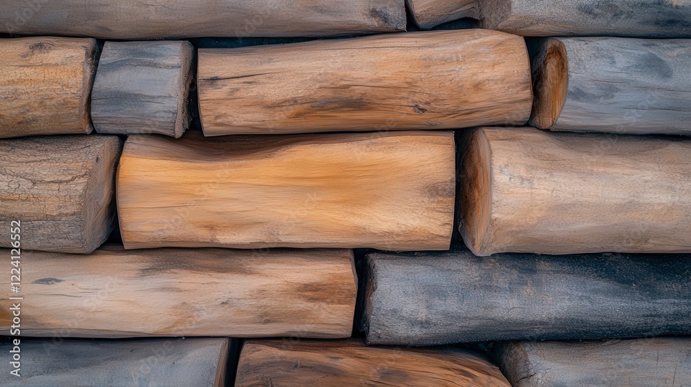 Textured Wooden Logs Arranged Horizontally in a Stunning Natural Display Textured Wooden Logs Arranged Horizontally in a Stunning Natural Display