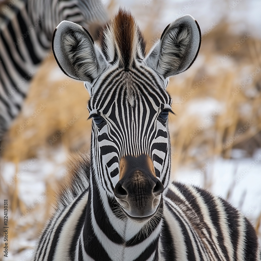 Naklejka premium zebra close up