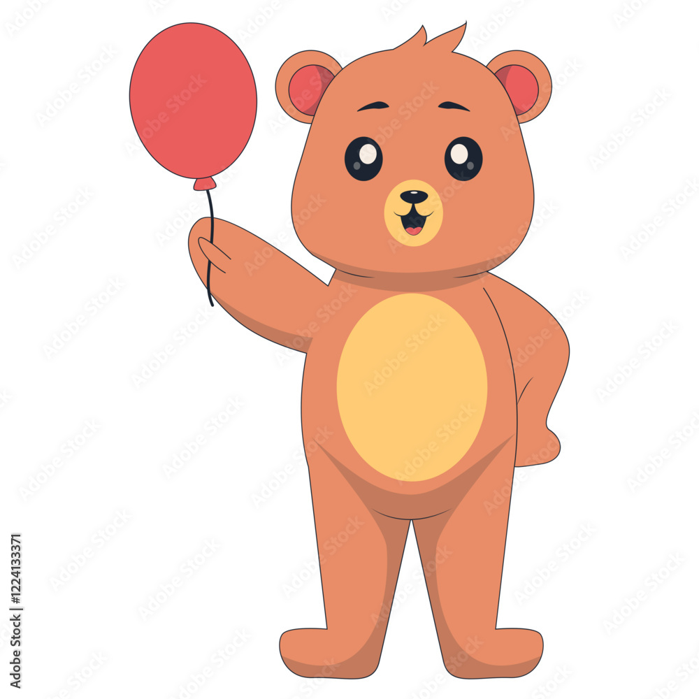 Fototapeta premium Bear Cartoon Character. Vector Illustration Design