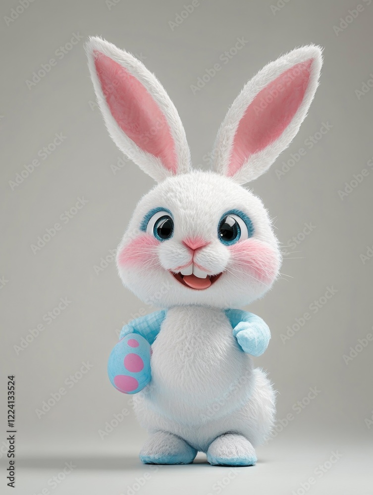 Obraz premium Cute Blue Bunny Plushie
