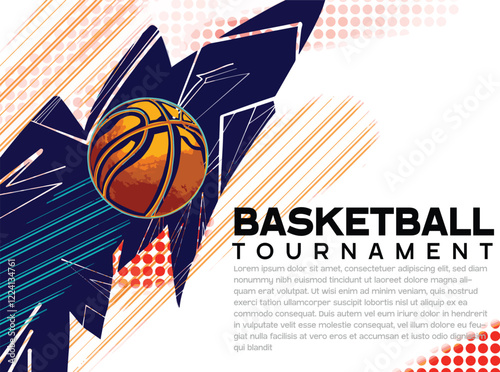 Basketball poster template. basketball tournmanet. vector illustration. flyer the basket. banner