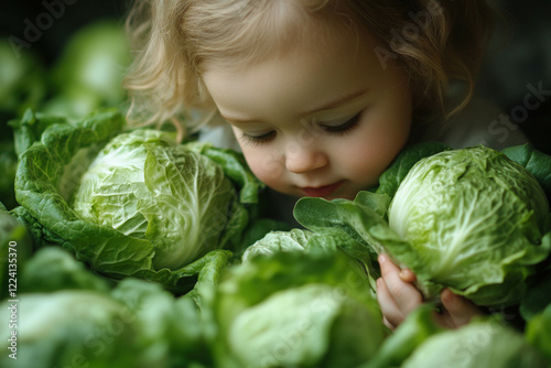 Woman Family Eating Green V...