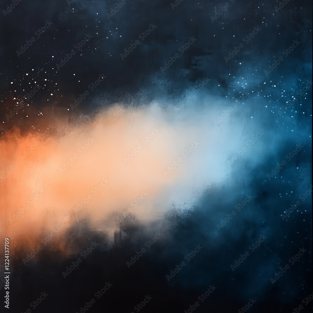 Minimalistic Abstract Space Scene with Orange and Blue Mist - made with Generative AI Minimalistic Abstract Space Scene with Orange and Blue Mist - made with Generative AI
