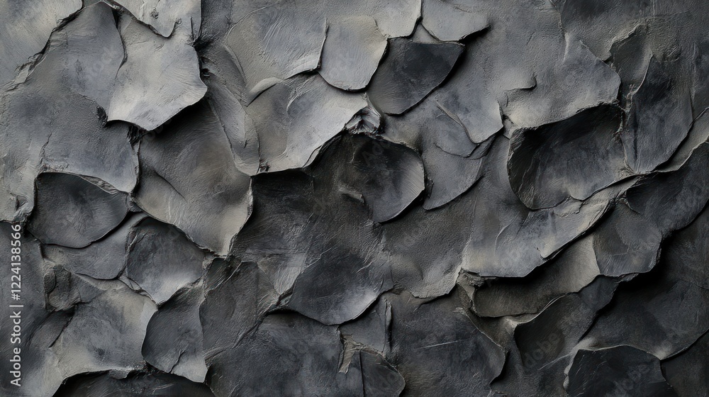 Abstract textured surface with overlapping dark layers resembling natural formations. Abstract textured surface with overlapping dark layers resembling natural formations.