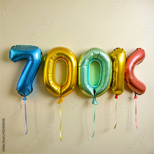 700k Celebration. Colorful Balloons Milestone photo