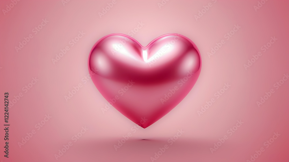 Simple heart shaped object in pink background Simple heart shaped object in pink background