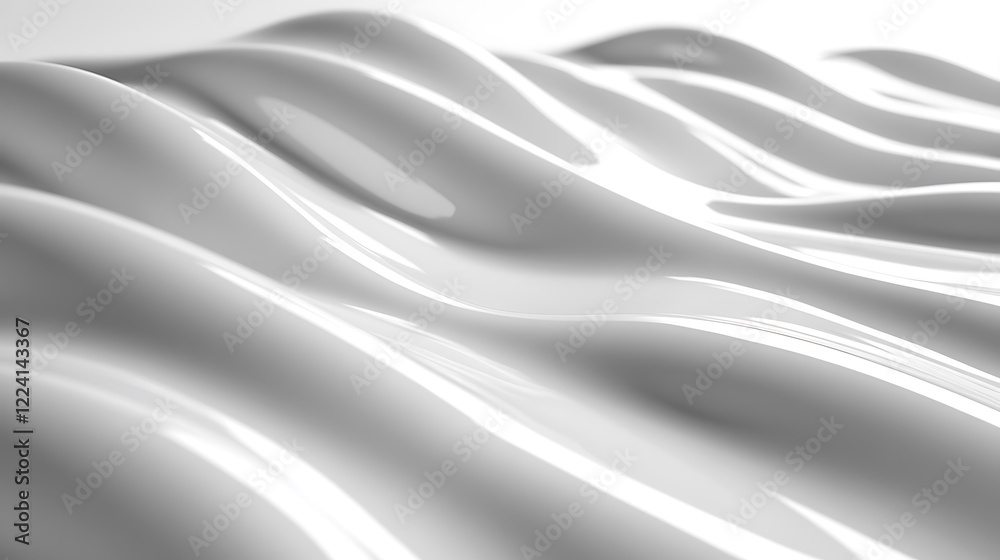 Naklejka premium Abstract White Wavy Surface Texture Design