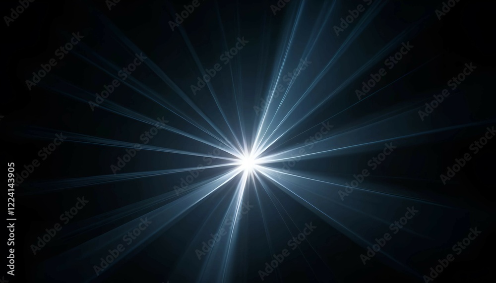 Fototapeta premium Radiant Starburst Light Effect on a Dark Background, Representing Brilliance, Energy, and Illumination in Futuristic and Cosmic Contexts