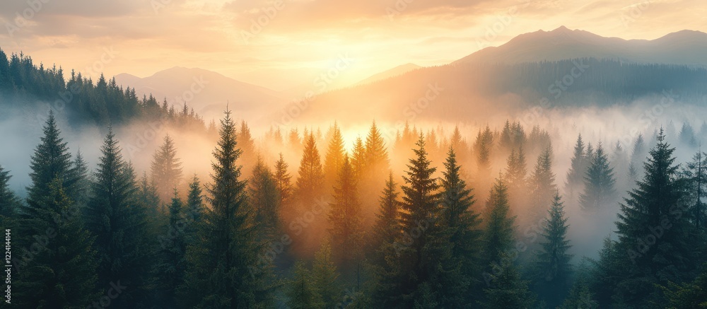 Sunrise Foggy Mountain Forest Sunrise Foggy Mountain Forest