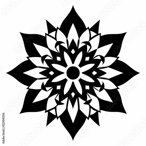 Monochrome Mandala Vector Design photo