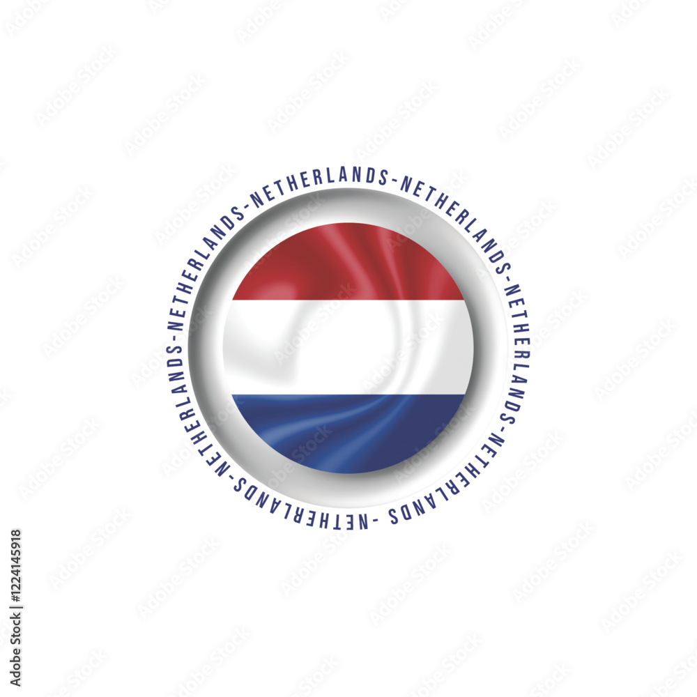 Netherlands ,country flag vector with circular design. Netherlands ,country flag vector with circular design.