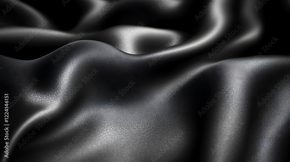 Obraz premium Dark Draped Fabric Showing Smooth Texture And Waves