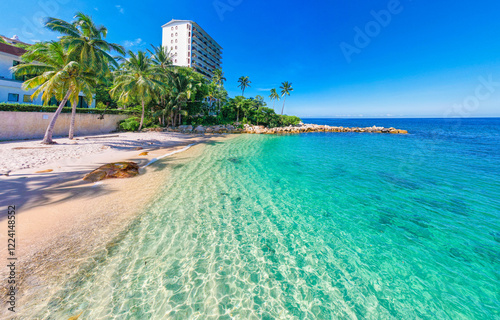 Fototapeta Naklejka Na Ścianę i Meble -  Tropical Beach in Puerto Vallarta, Mexico