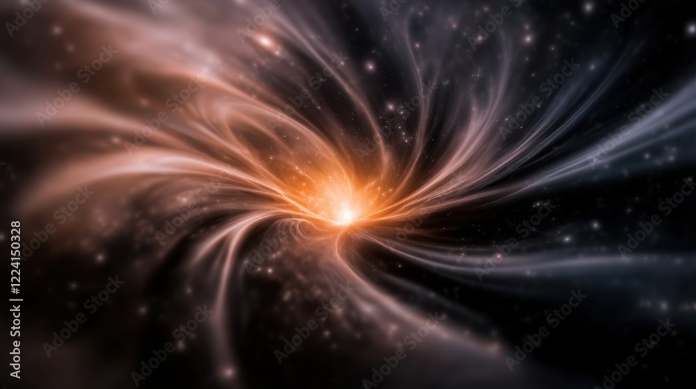 Fototapeta premium Stunning Abstract Space Scene with Colorful Swirls and Bright Celestial Light Effects