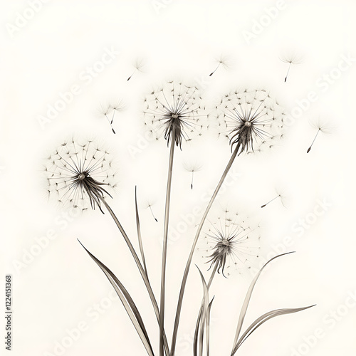 flowers and leaves in pictures illustrator2D