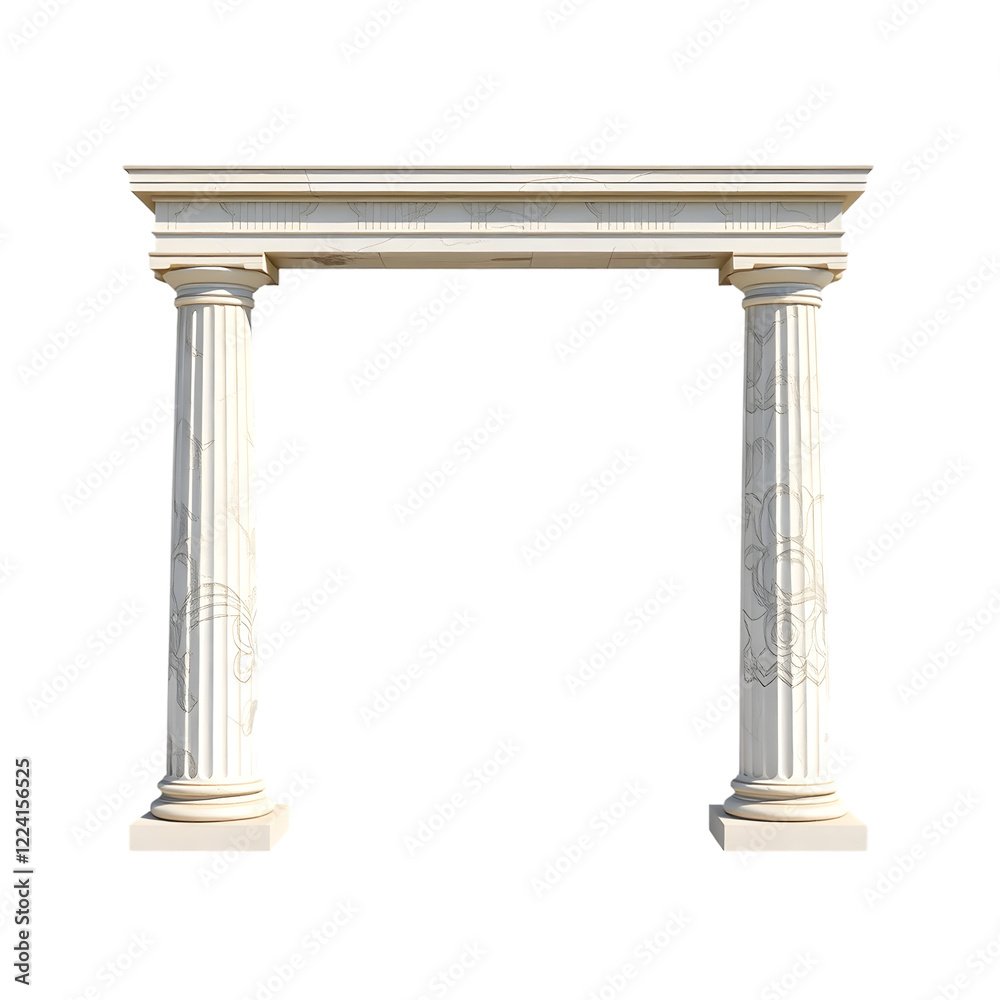 Greek column isolated on transparent background Greek column isolated on transparent background