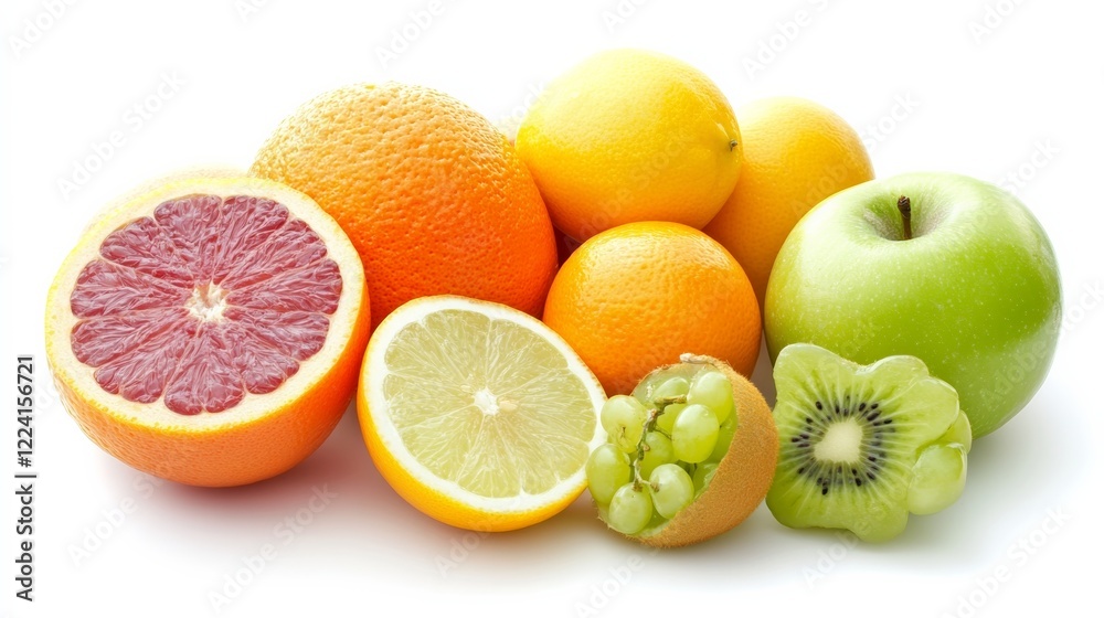 Vibrant still life of fresh fruits and vegetables, celebrating natural abundance and healthy living. Vibrant still life of fresh fruits and vegetables, celebrating natural abundance and healthy living.