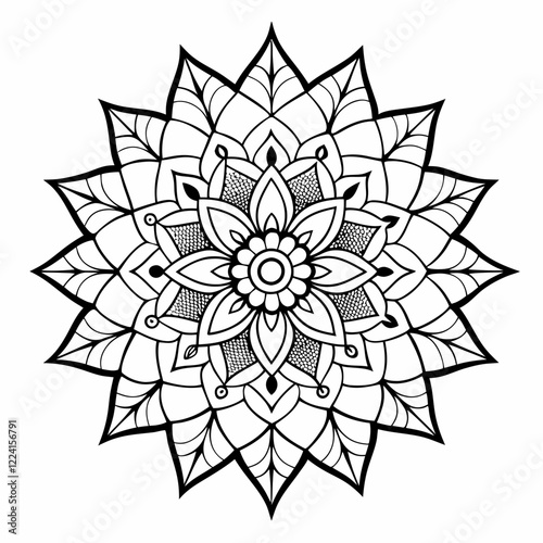 Zentangle Mandala Vector Design photo