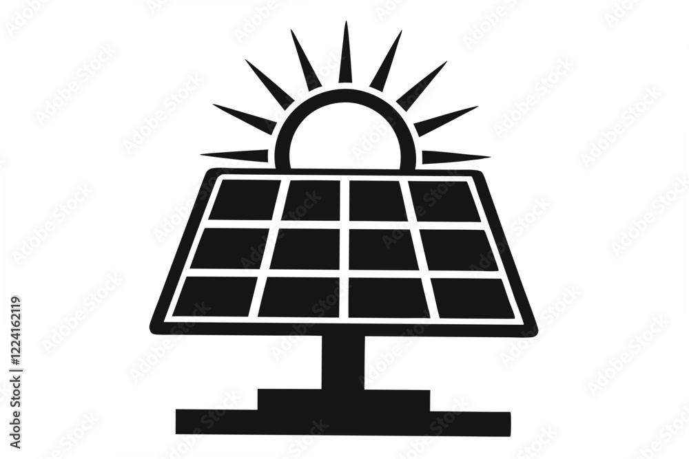 power solar panel energy with sunlight silhouette power solar panel energy with sunlight silhouette