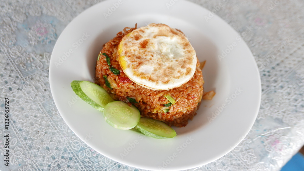 Typical food from Asia with omelettes and vegetables, can be used as a marketing idea Typical food from Asia with omelettes and vegetables, can be used as a marketing idea