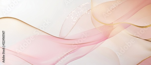 Abstract Pink and Gold Fabric Waves: Elegant, Flowing Texture Background for Design Projects