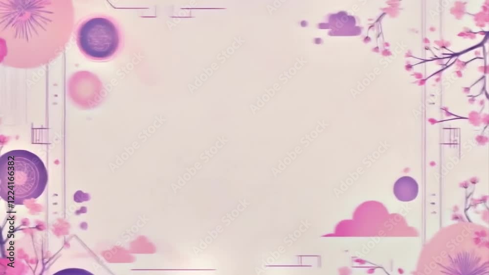 Elegant floral design with pink tones and abstract elements on a light background. Elegant floral design with pink tones and abstract elements on a light background.
