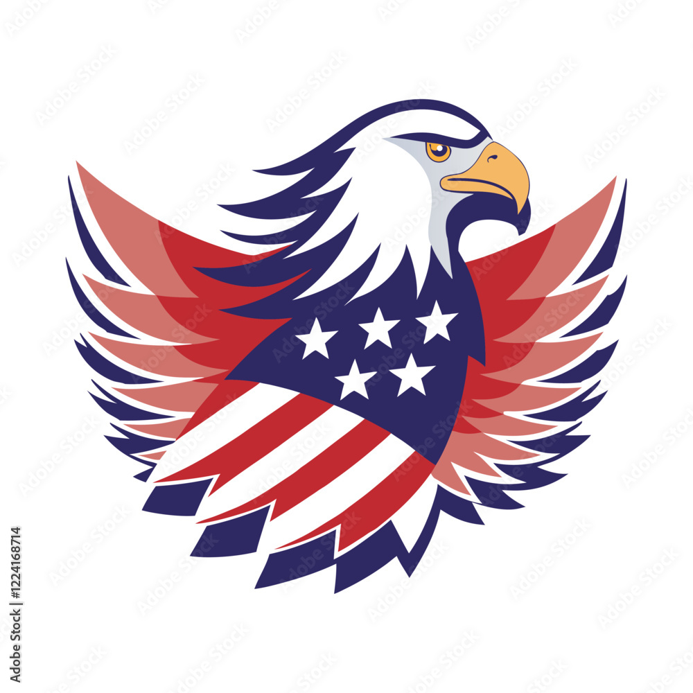 Obraz premium american eagle with american flag