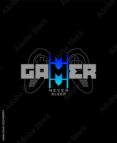 GAMER Typography tee shirt design vector illustration