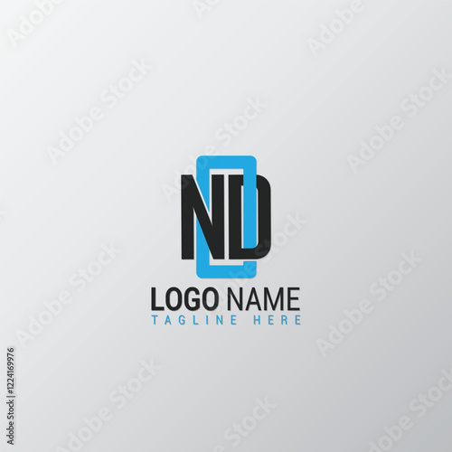 NOD logo design illustration of minimalist, wordmark, letter mark, text based vector