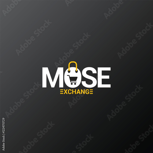 Mose Excgange logo design illustration of minimalist, wordmark, letter mark, text based vector