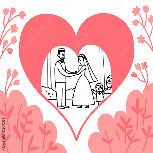 Happy valentine day illustration vector art,