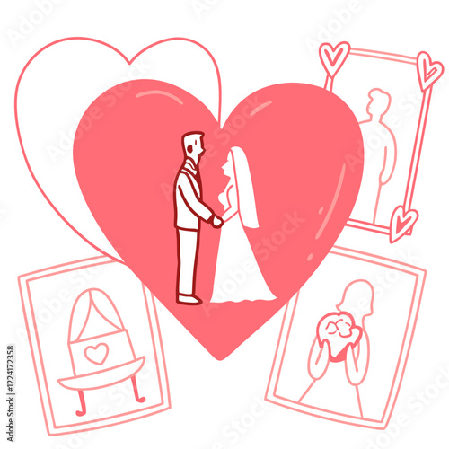 Happy valentine day illustration vector art,