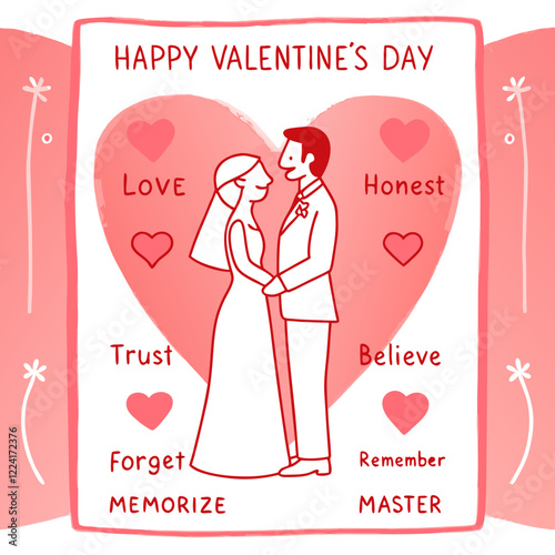 Happy valentine day illustration vector art,