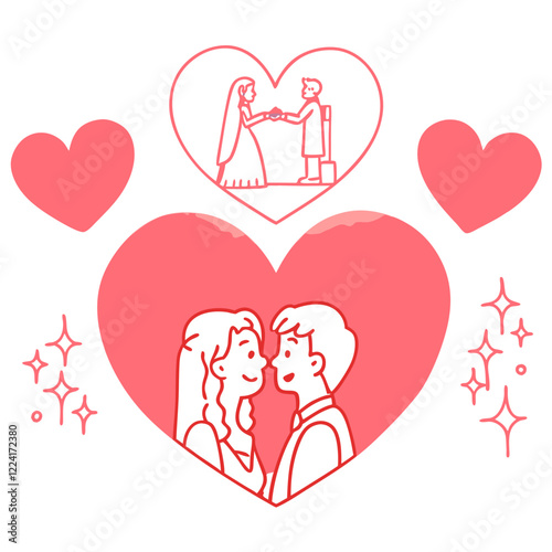 Happy valentine day illustration vector art,