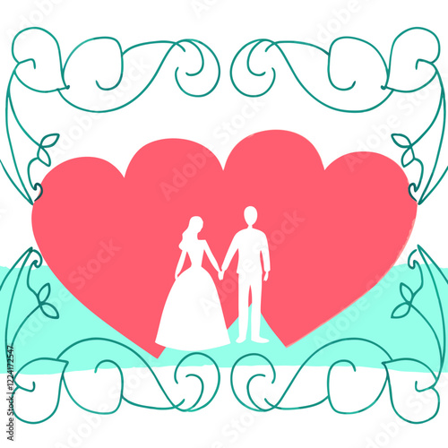 Happy valentine day illustration vector art,