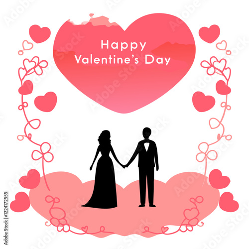 Happy valentine day illustration vector art,