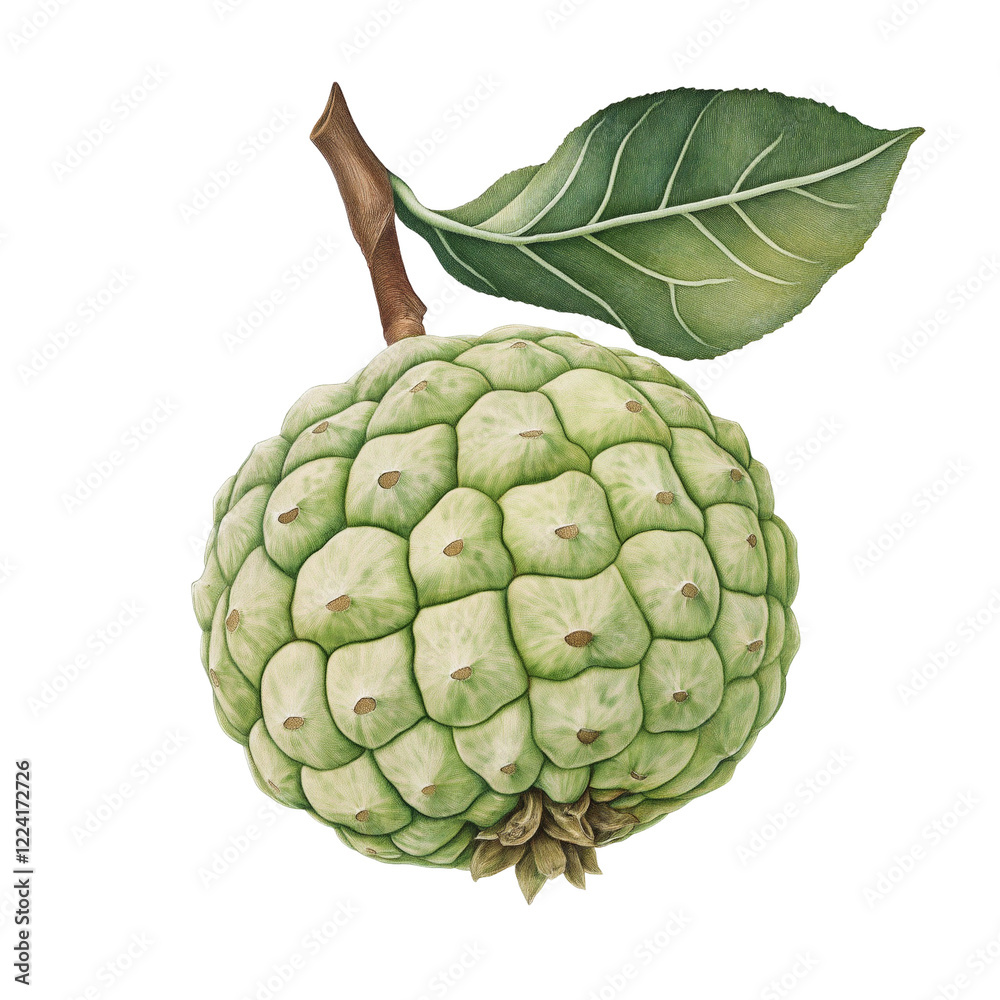 Fototapeta premium custard apple fruit isolated on transparent white background, clipping path
