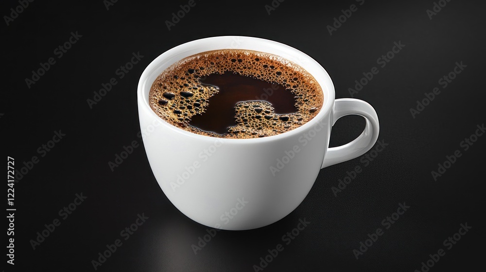 Fototapeta premium Fresh brewed coffee cup, dark background, studio shot, beverage