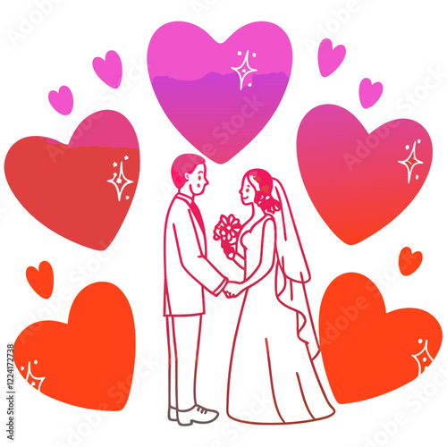 Happy valentine day illustration vector art,