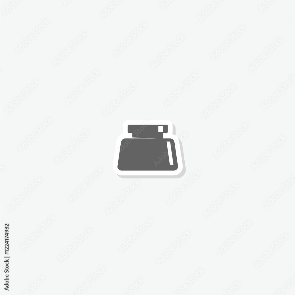 Obraz premium Inkwell bottle icon sticker isolated on gray background