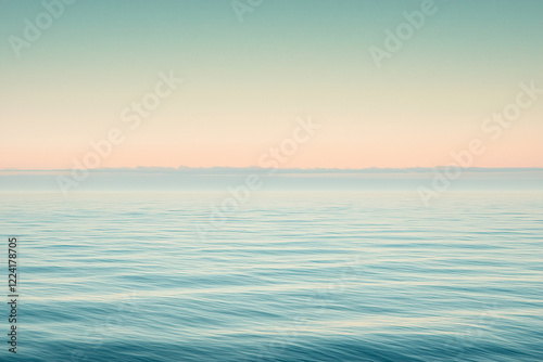 Wallpaper Mural Serene ocean view at dawn, gentle waves reflecting pastel colors, tranquil atmosphere, horizon line Torontodigital.ca