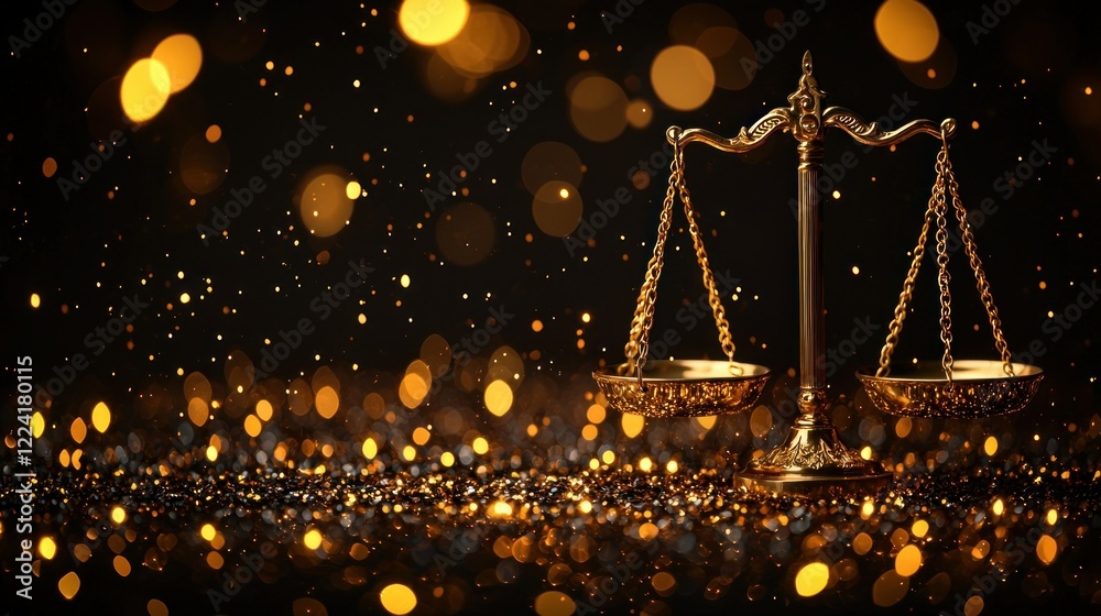 Obraz premium Golden Scales of Justice: Symbol of Balance and Fairness