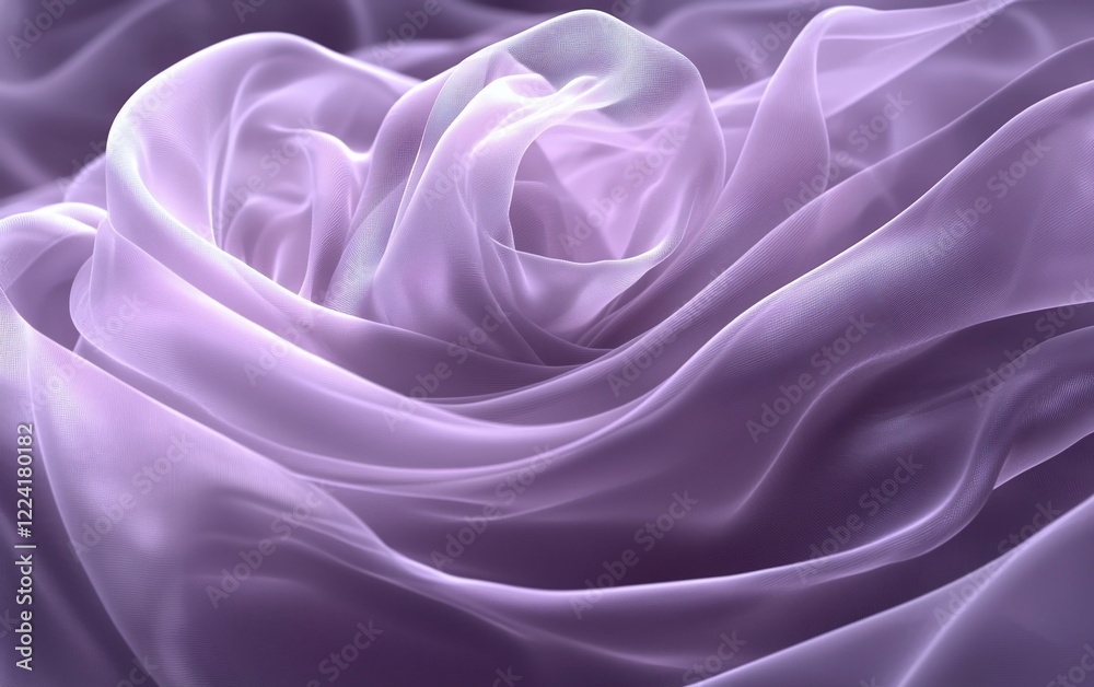 Obraz premium Draped lavender silk fabric with soft folds and subtle lighting.